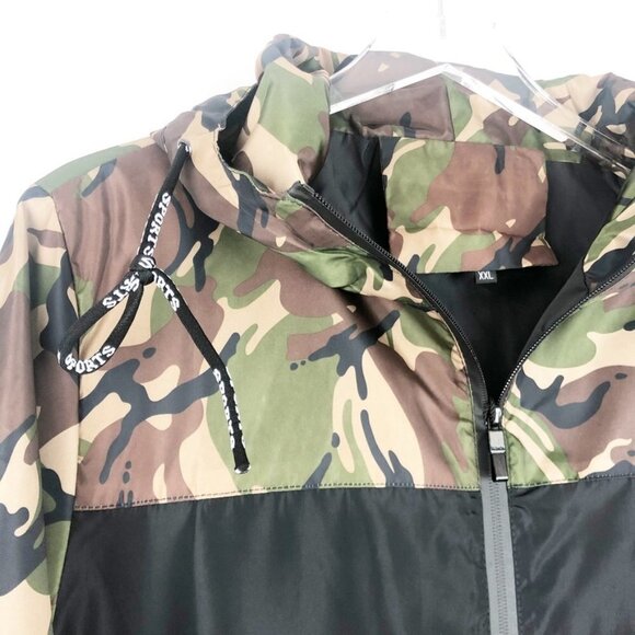 NWT MCYF & YIQI Camouflage Hooded Windbreaker Jacket. Men's/Unisex. Size XXL - Picture 3 of 11